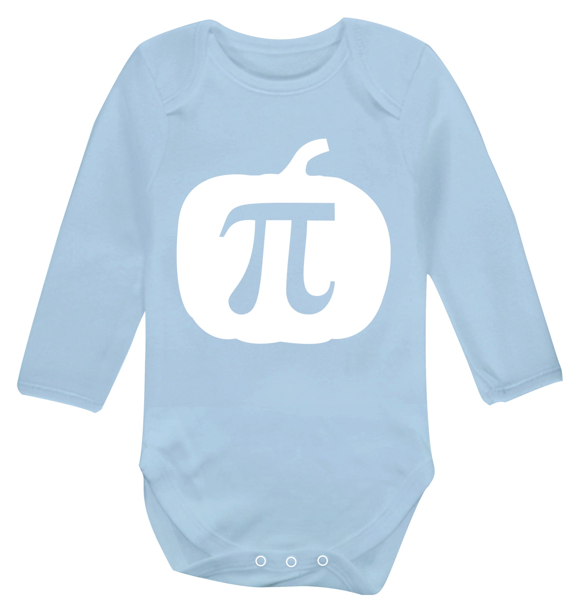 Pumpkin Pi Baby Vest long sleeved pale blue 6-12 months