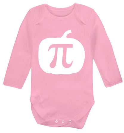 Pumpkin Pi Baby Vest long sleeved pale pink 6-12 months