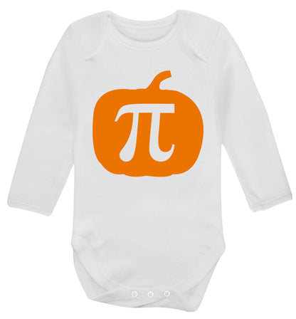 Pumpkin Pi Baby Vest long sleeved white 6-12 months