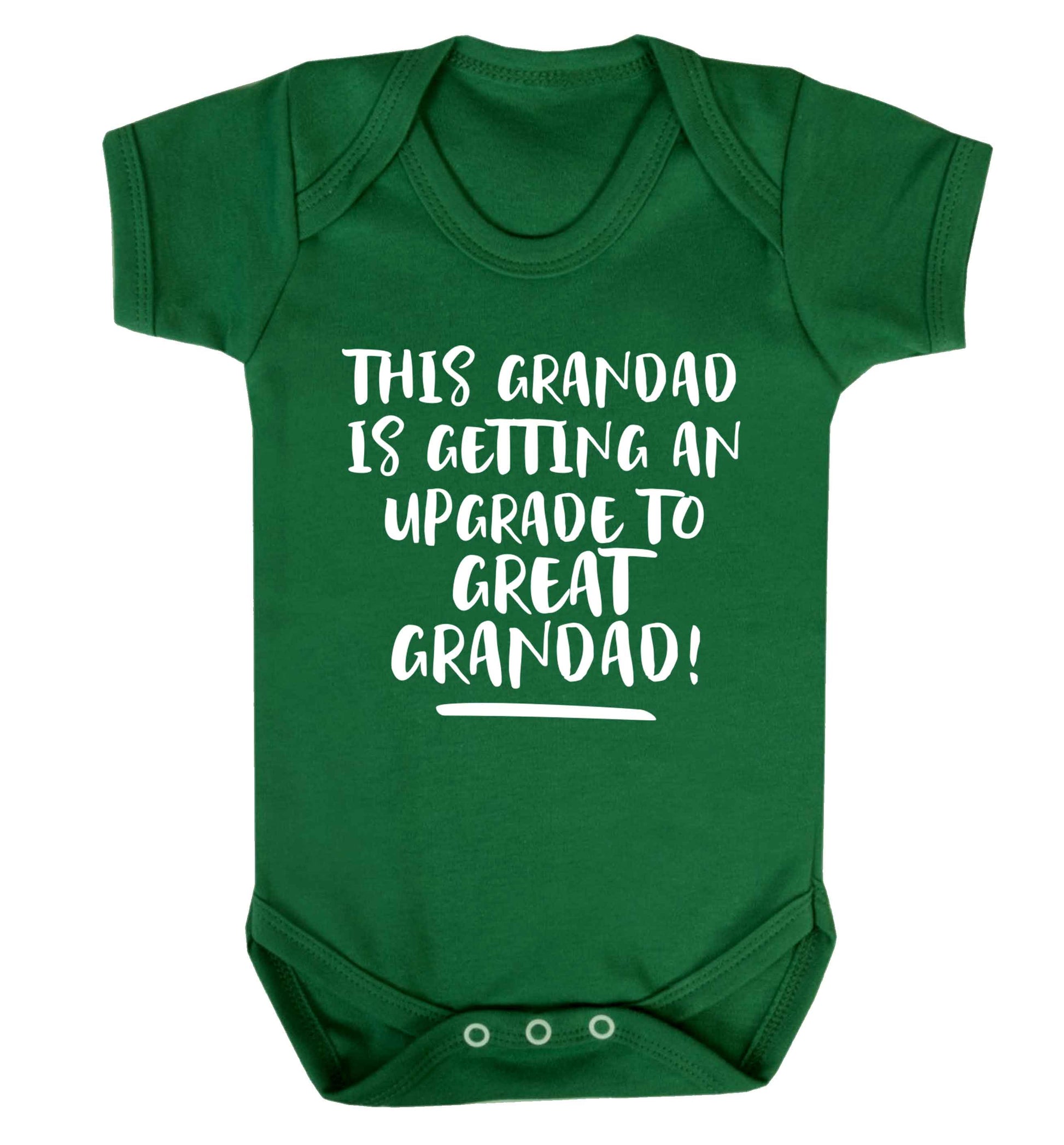This grandad is getting an upgrade to great grandad! Baby Vest green 18-24 months