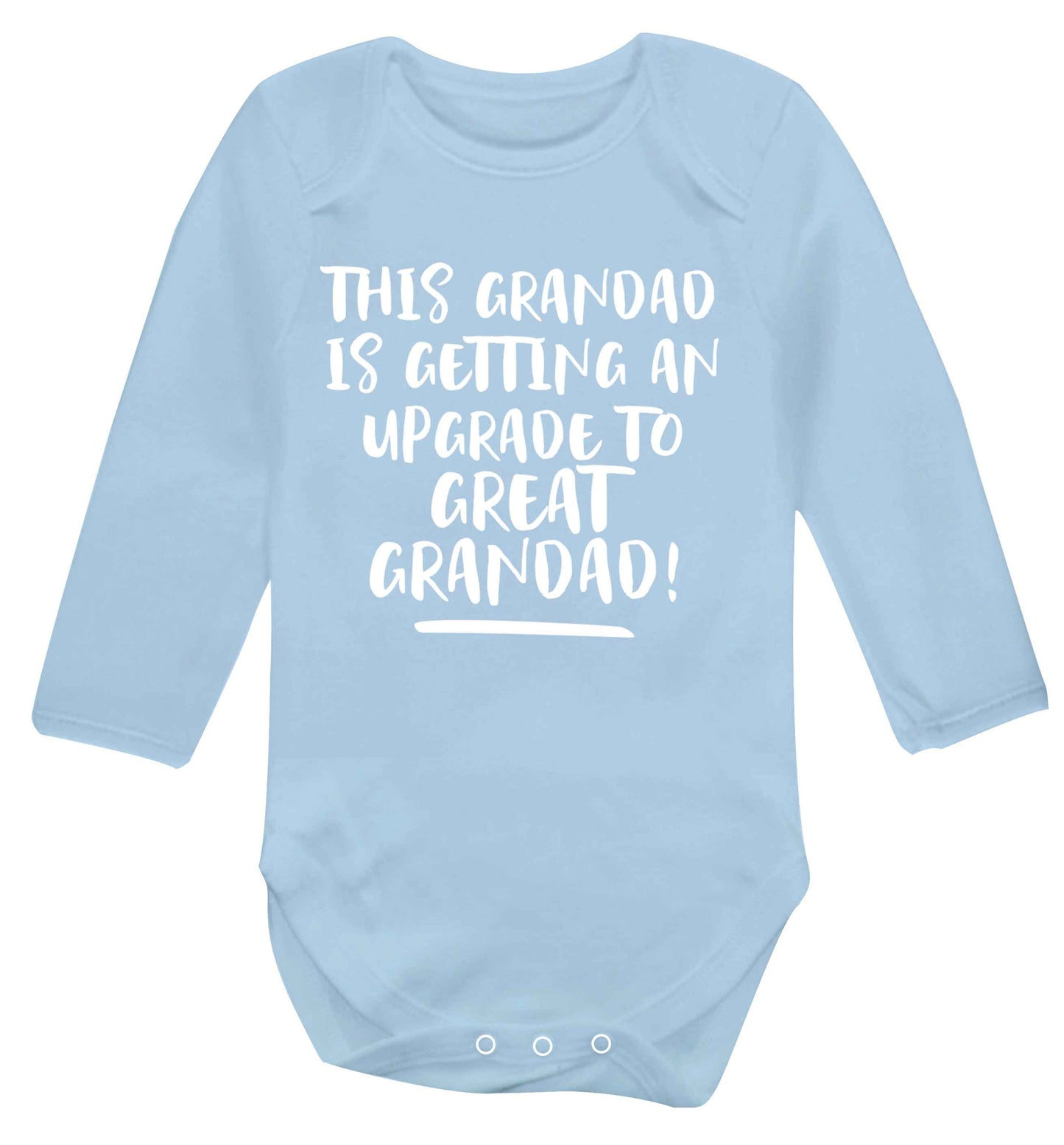 This grandad is getting an upgrade to great grandad! Baby Vest long sleeved pale blue 6-12 months