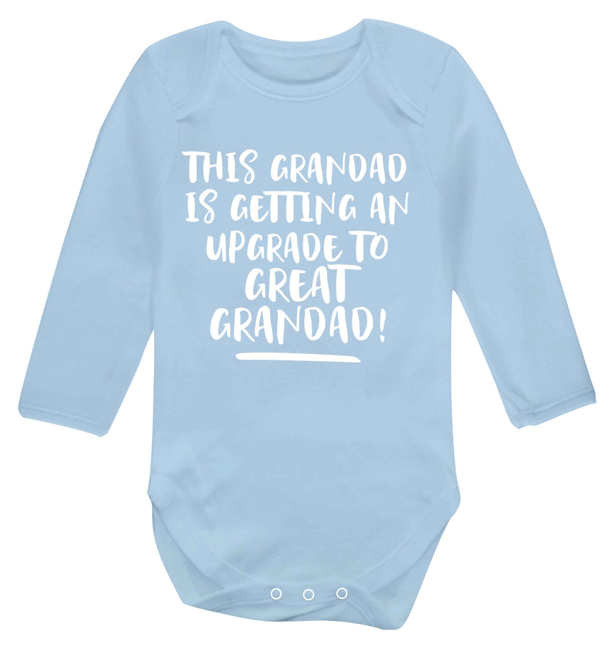 This grandad is getting an upgrade to great grandad! Baby Vest long sleeved pale blue 6-12 months