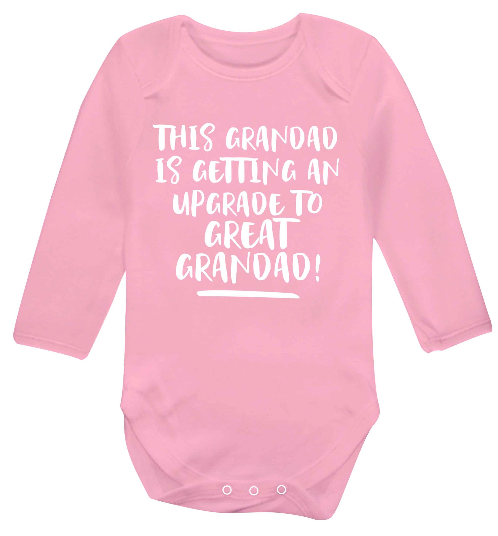 This grandad is getting an upgrade to great grandad! Baby Vest long sleeved pale pink 6-12 months