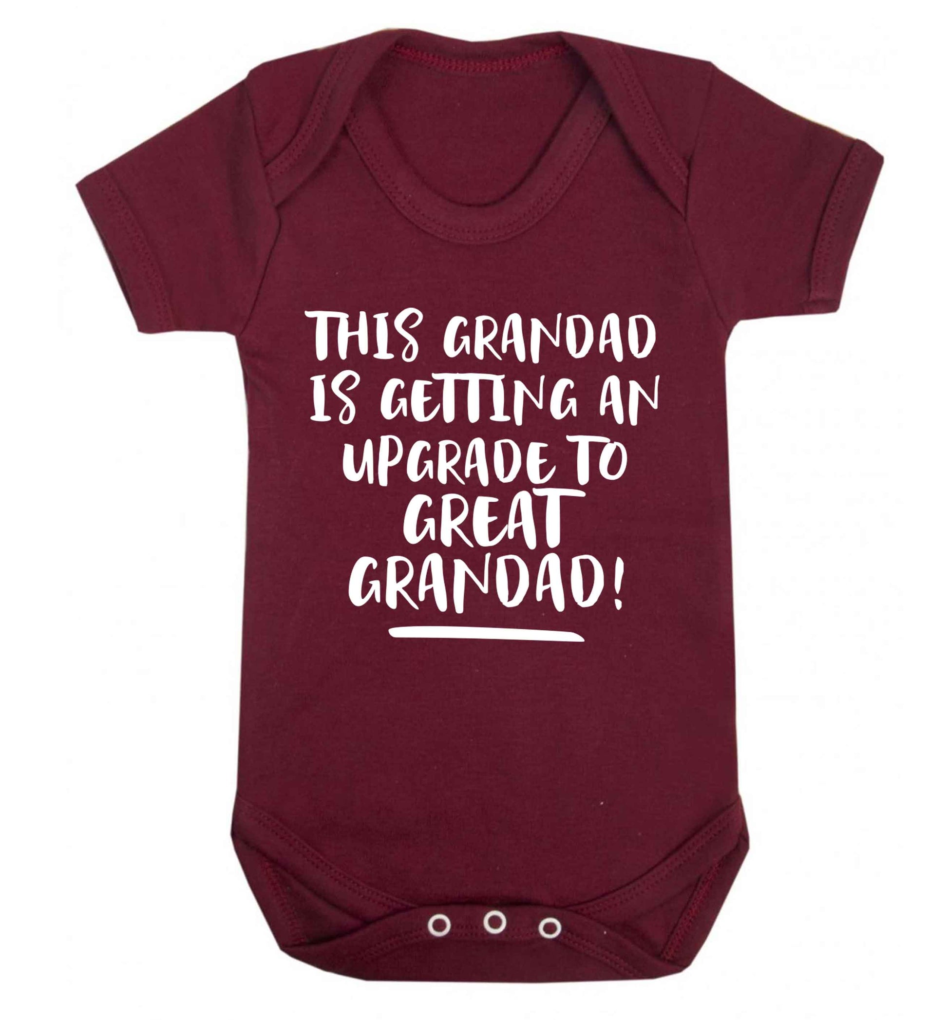 This grandad is getting an upgrade to great grandad! Baby Vest maroon 18-24 months