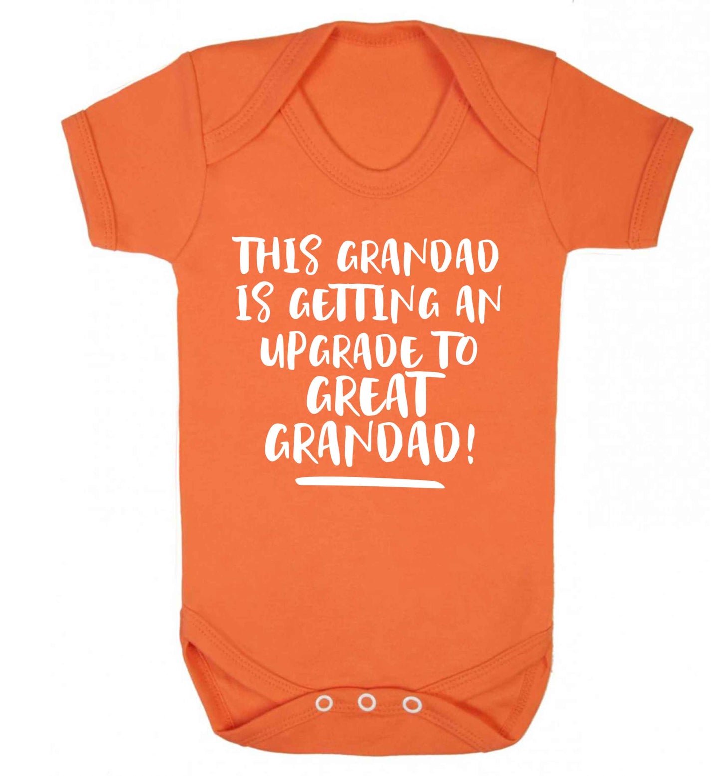 This grandad is getting an upgrade to great grandad! Baby Vest orange 18-24 months