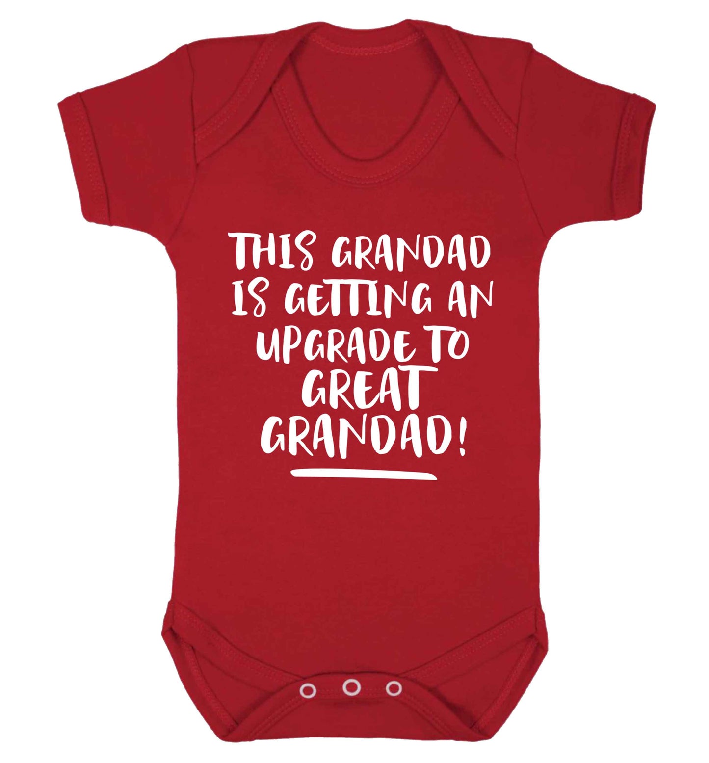 This grandad is getting an upgrade to great grandad! Baby Vest red 18-24 months