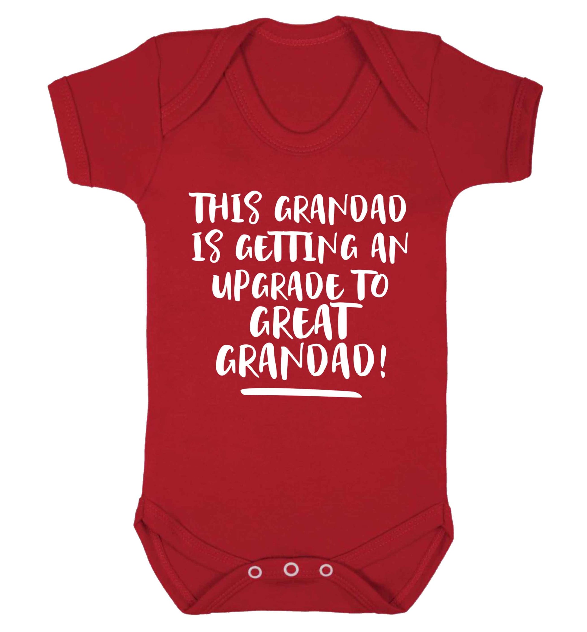 This grandad is getting an upgrade to great grandad! Baby Vest red 18-24 months