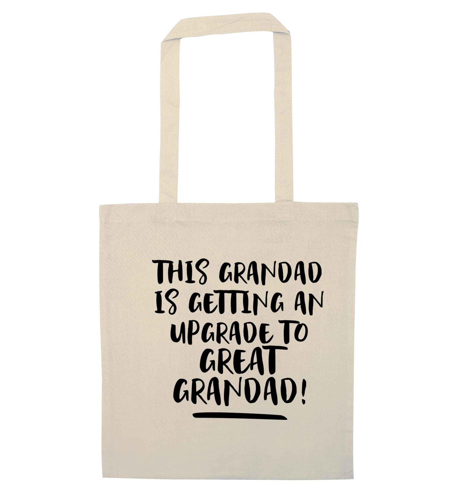 This grandad is getting an upgrade to great grandad! natural tote bag