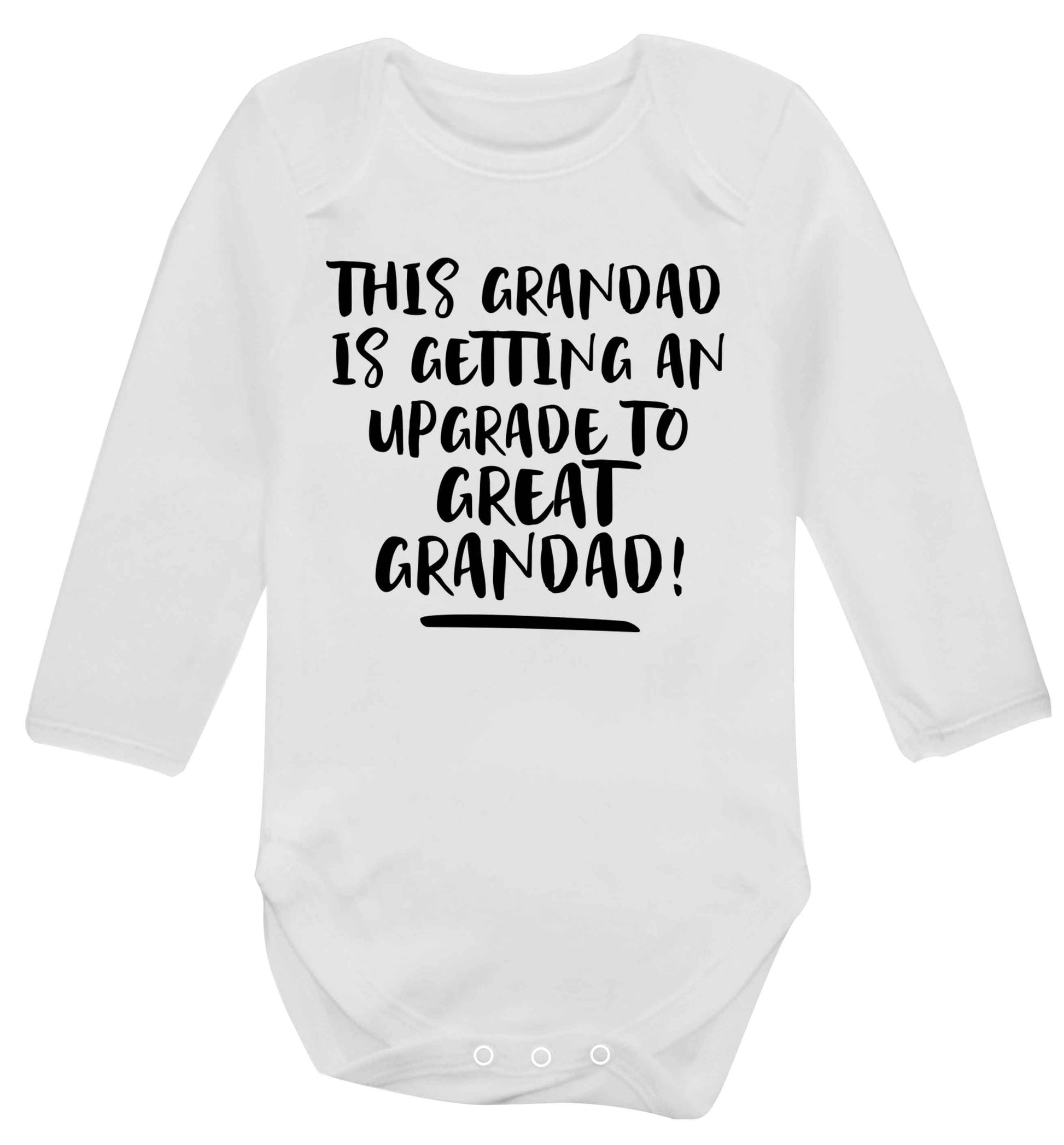 This grandad is getting an upgrade to great grandad! Baby Vest long sleeved white 6-12 months