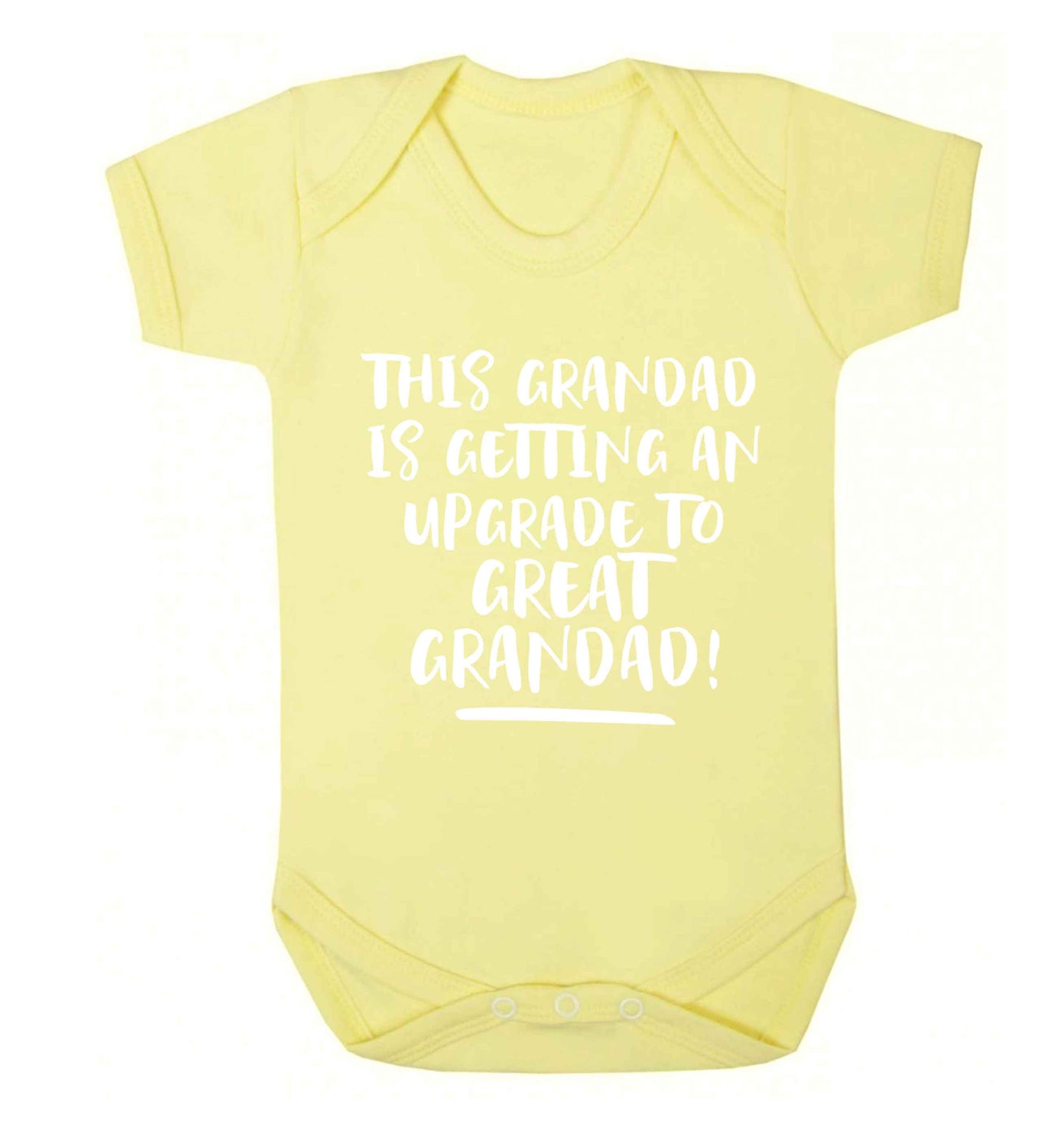 This grandad is getting an upgrade to great grandad! Baby Vest pale yellow 18-24 months