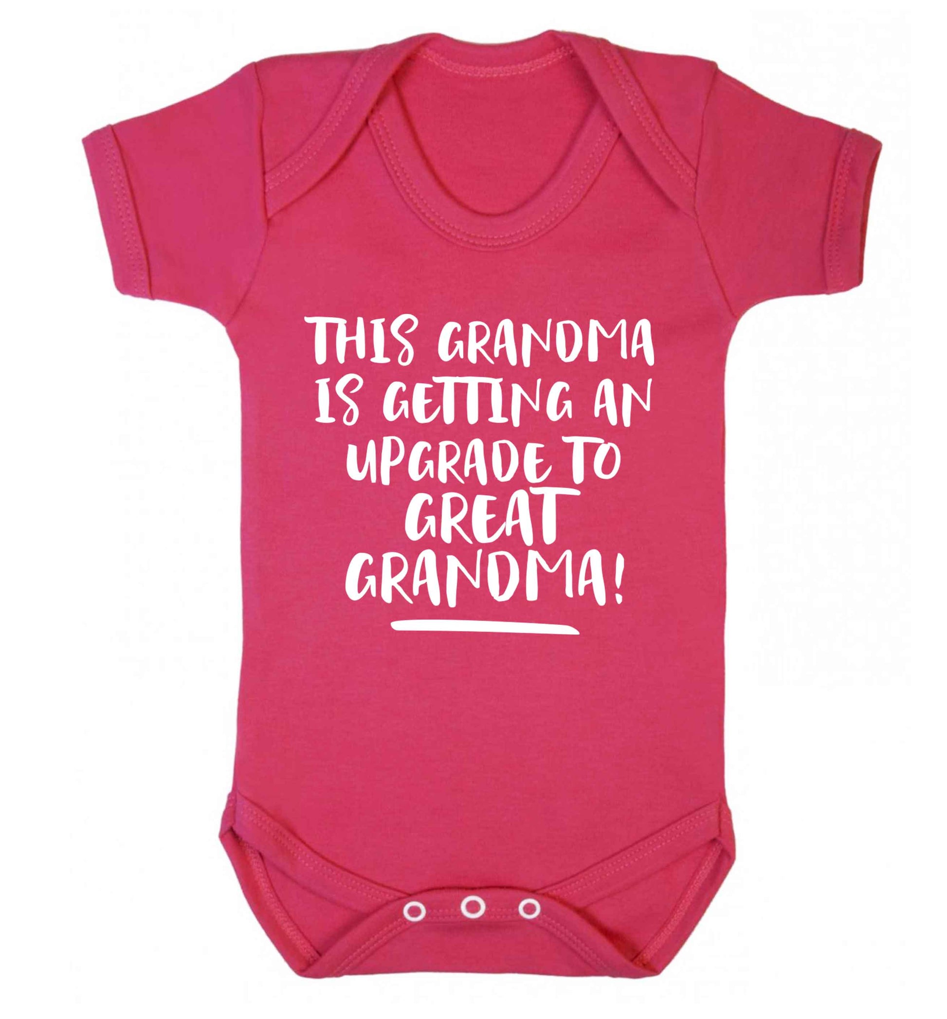 This grandma is getting an upgrade to great grandma! Baby Vest dark pink 18-24 months