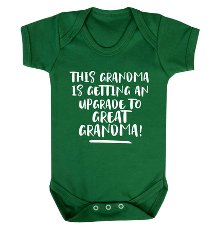 This grandma is getting an upgrade to great grandma! Baby Vest green 18-24 months