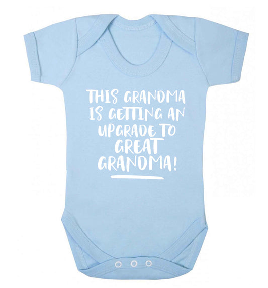 This grandma is getting an upgrade to great grandma! Baby Vest pale blue 18-24 months