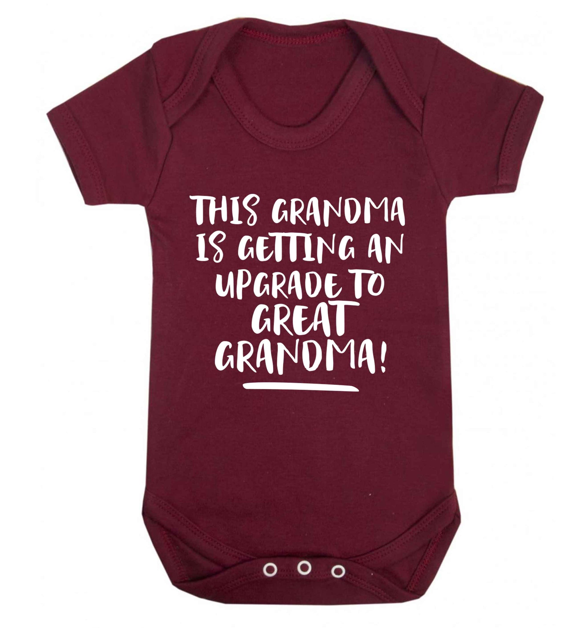 This grandma is getting an upgrade to great grandma! Baby Vest maroon 18-24 months