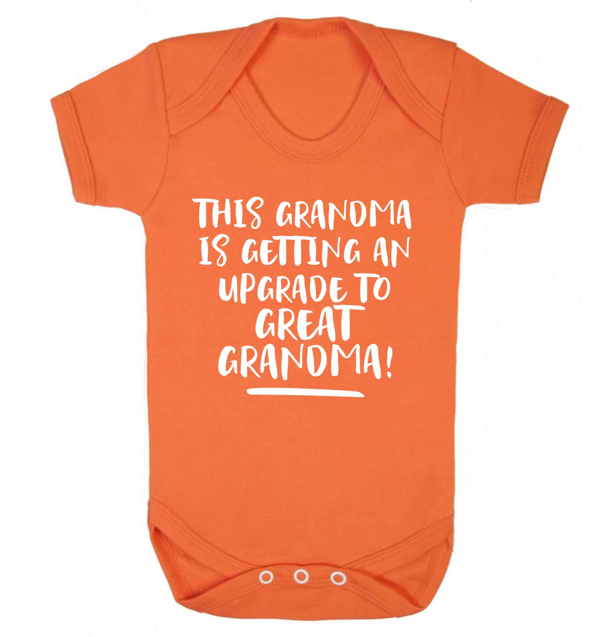 This grandma is getting an upgrade to great grandma! Baby Vest orange 18-24 months
