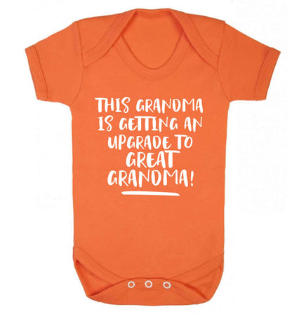 This grandma is getting an upgrade to great grandma! Baby Vest orange 18-24 months