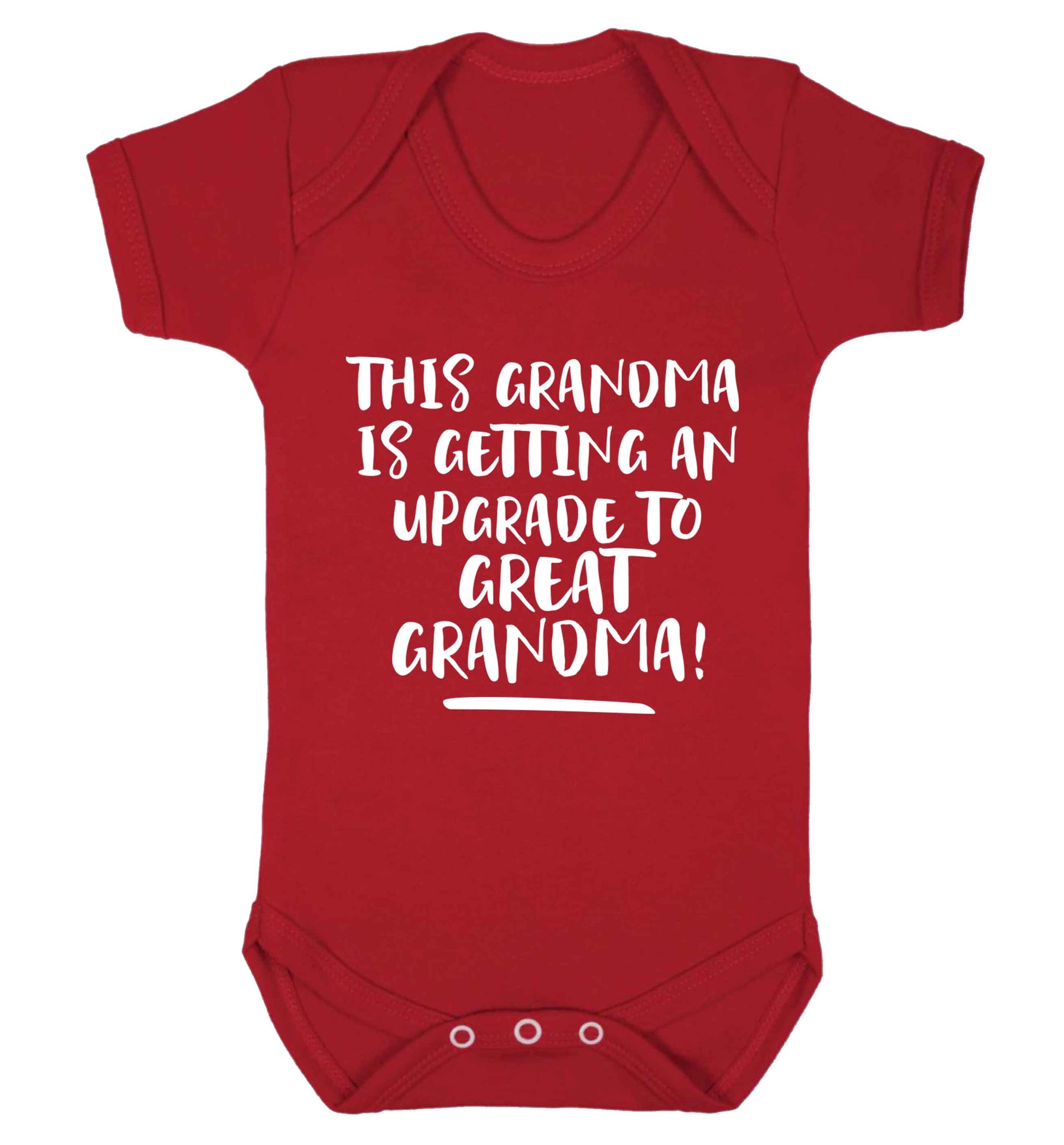 This grandma is getting an upgrade to great grandma! Baby Vest red 18-24 months