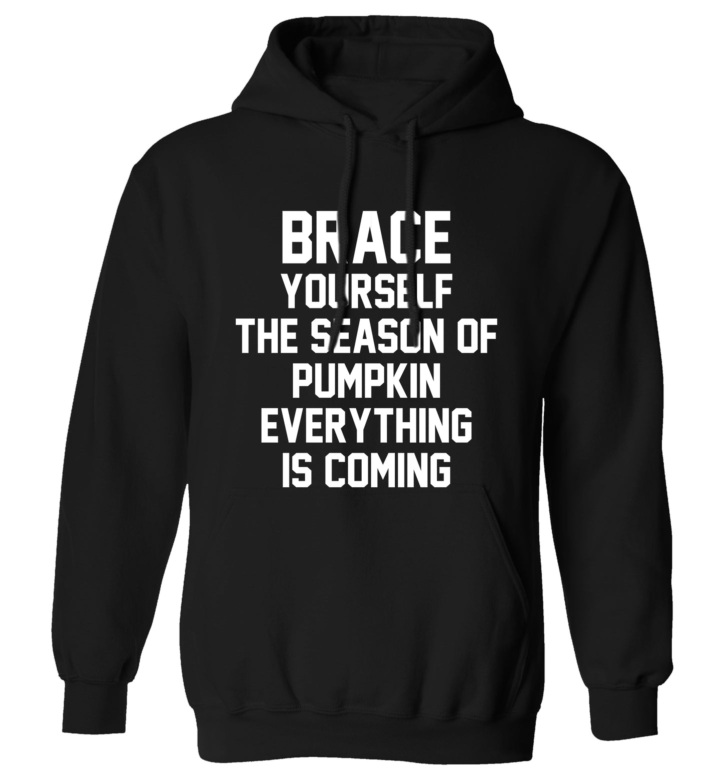 Brace yourself the season of pumpkin everything is coming adults unisex black hoodie 2XL