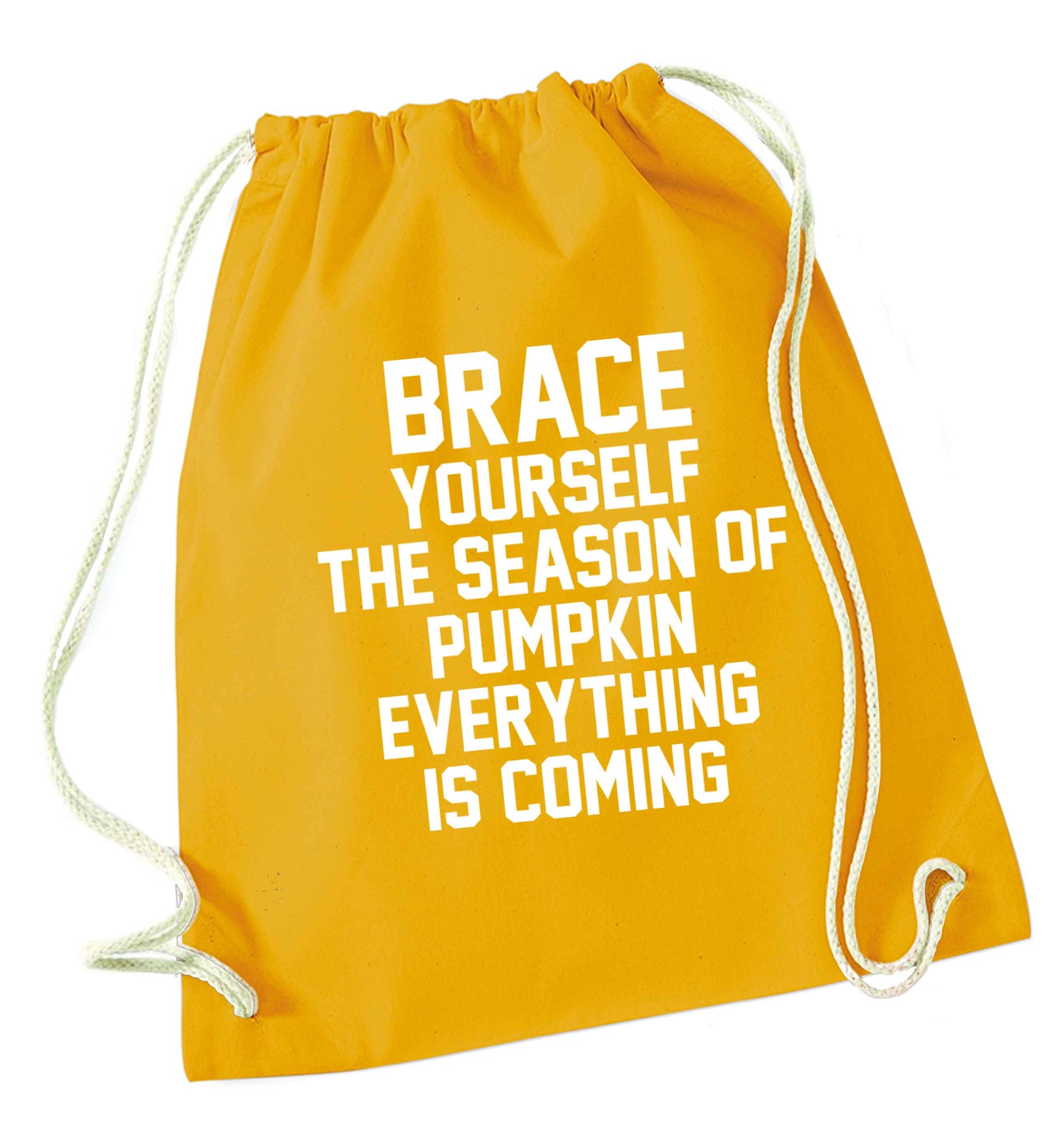 To my Little Pumpkin mustard drawstring bag