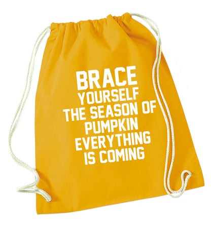 To my Little Pumpkin mustard drawstring bag