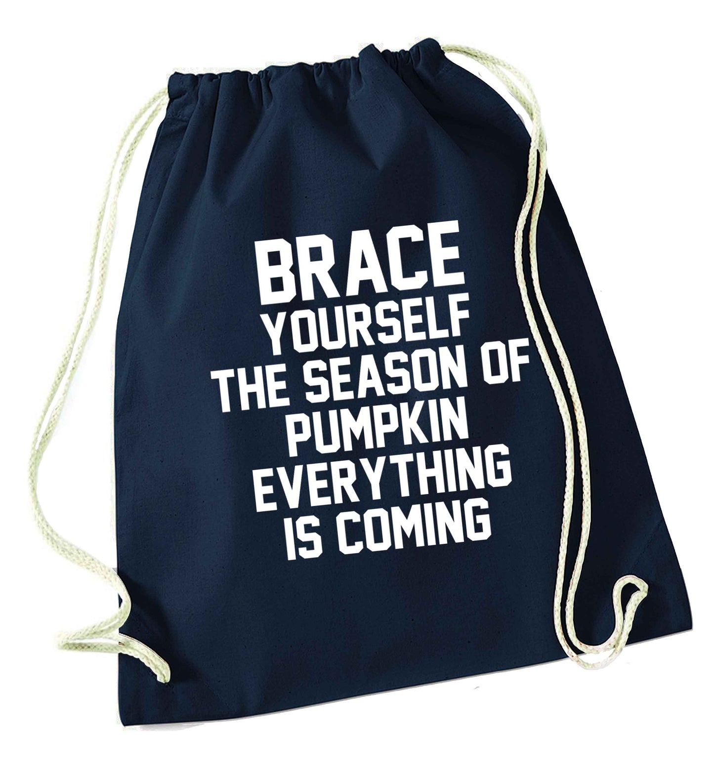 To my Little Pumpkin navy drawstring bag