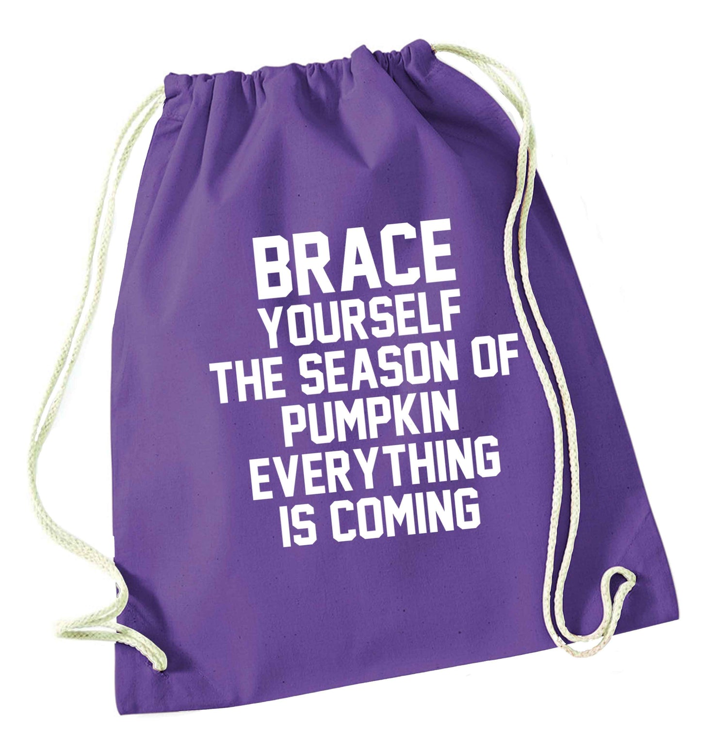 To my Little Pumpkin purple drawstring bag