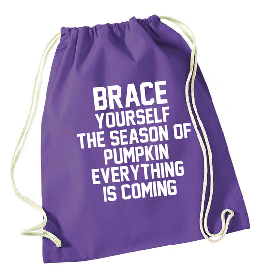 To my Little Pumpkin purple drawstring bag