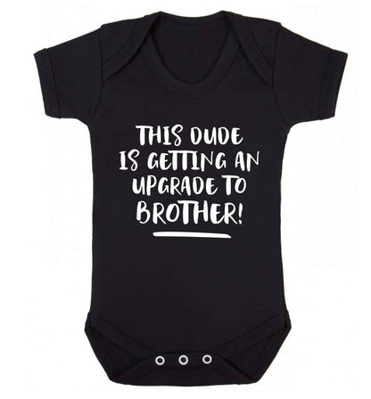 This dude is getting an upgrade to brother! Baby Vest black 18-24 months