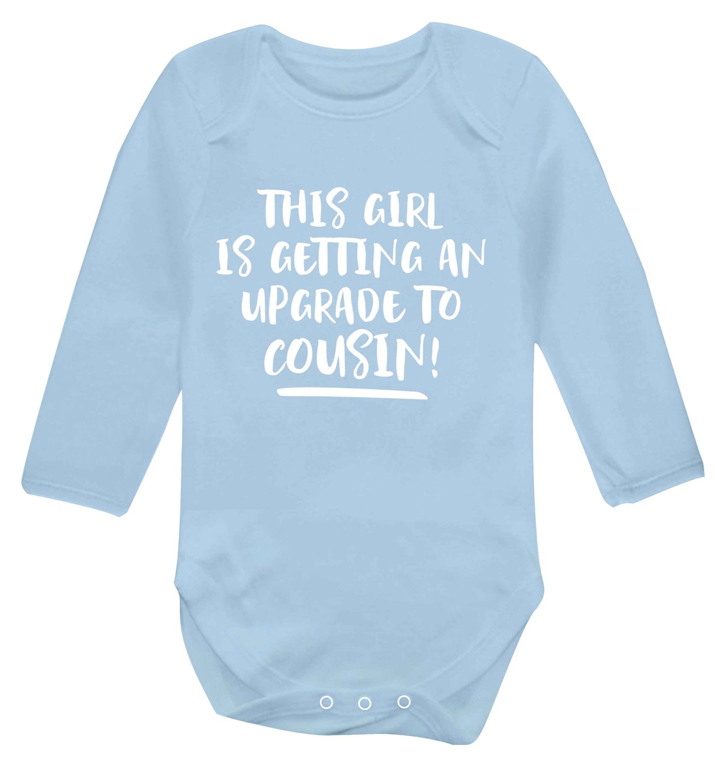 This girl is getting an upgrade to cousin! Baby Vest long sleeved pale blue 6-12 months