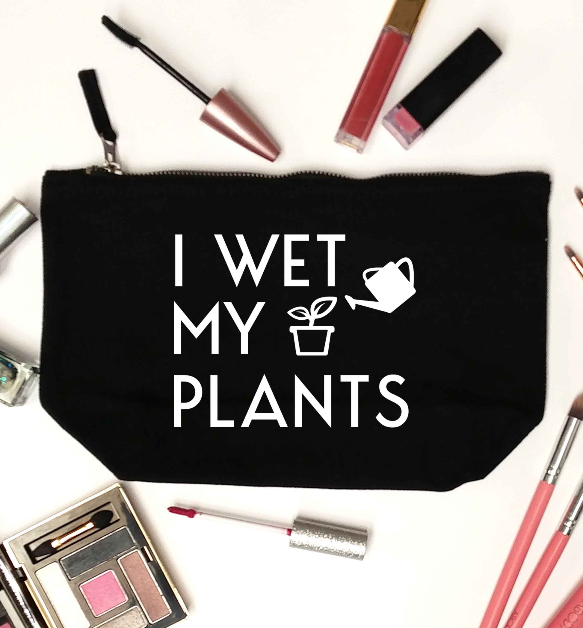 I wet my plants black makeup bag