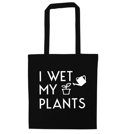I wet my plants black tote bag