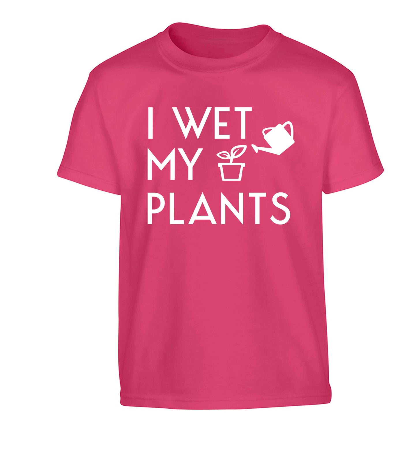 I wet my plants Children's pink Tshirt 12-13 Years