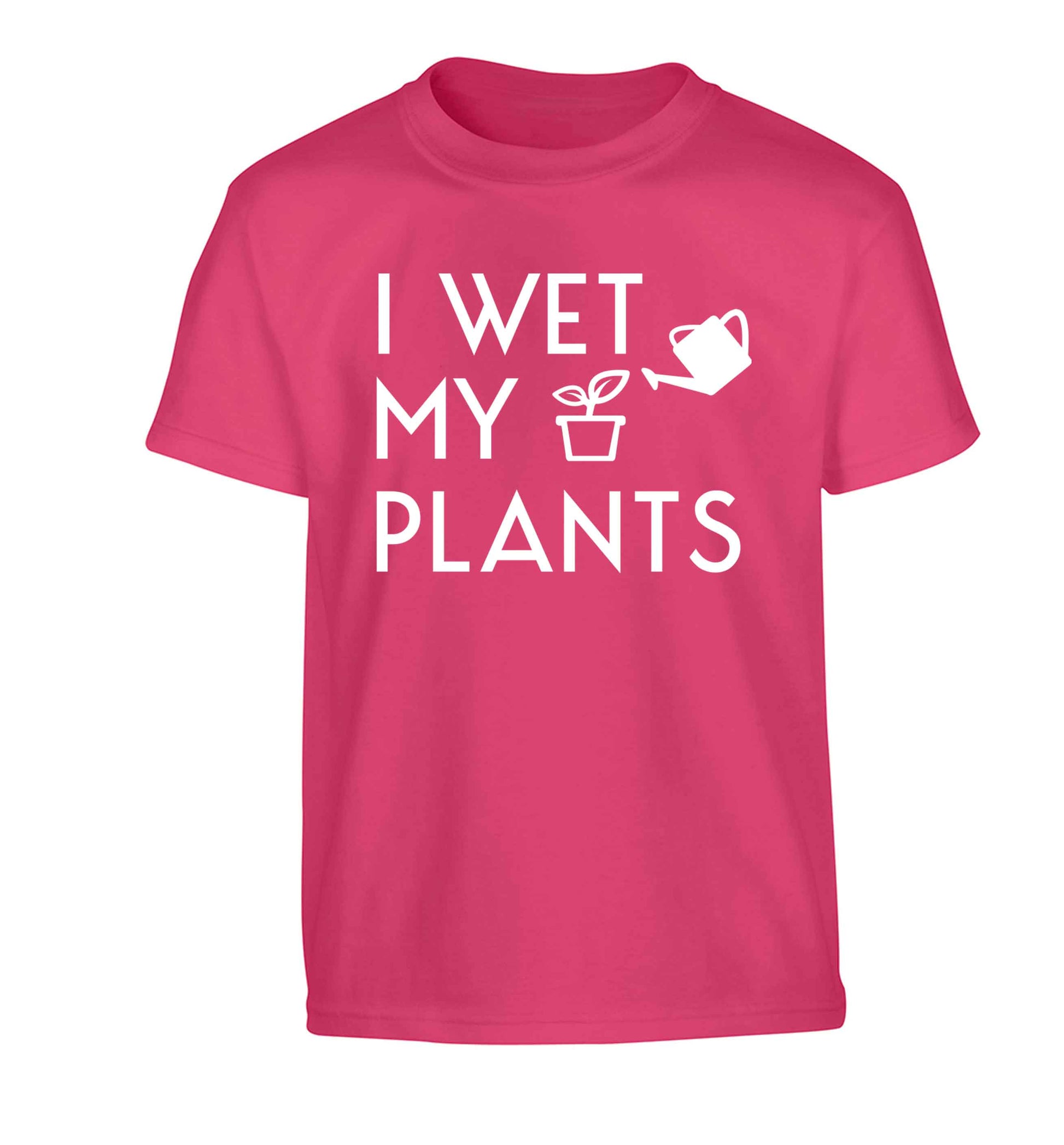 I wet my plants Children's pink Tshirt 12-13 Years