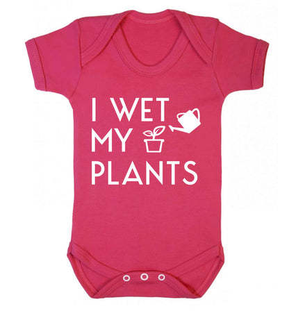 I wet my plants Baby Vest dark pink 18-24 months