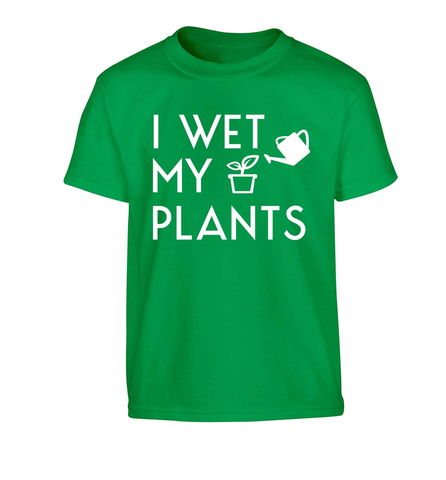 I wet my plants Children's green Tshirt 12-13 Years