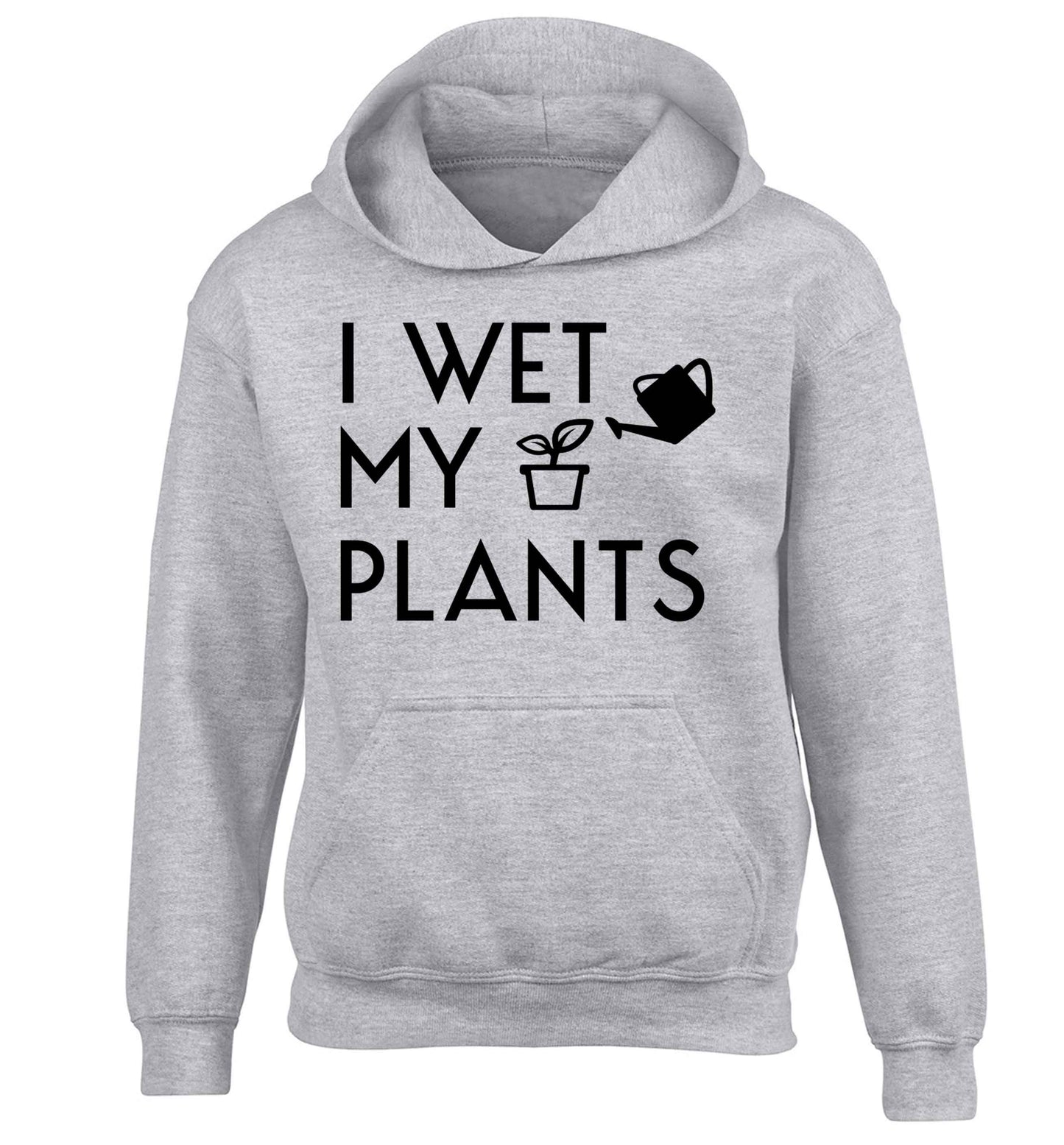 I wet my plants children's grey hoodie 12-13 Years