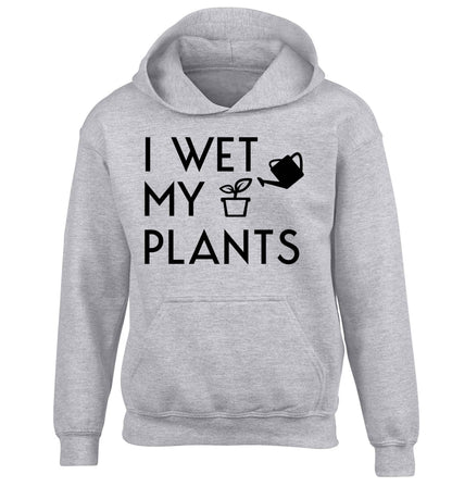 I wet my plants children's grey hoodie 12-13 Years