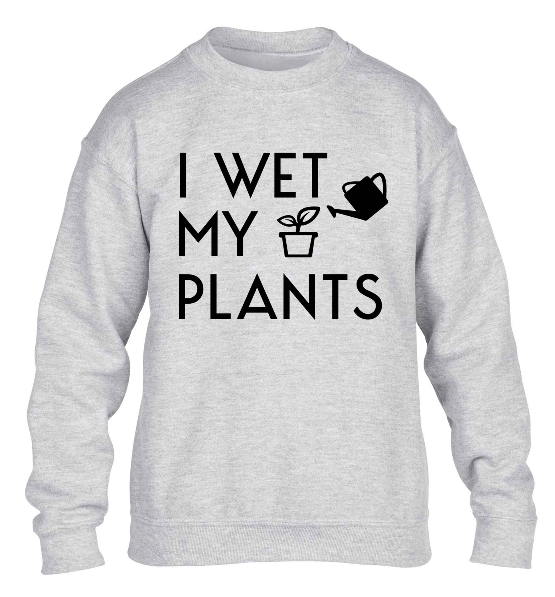 I wet my plants children's grey sweater 12-13 Years