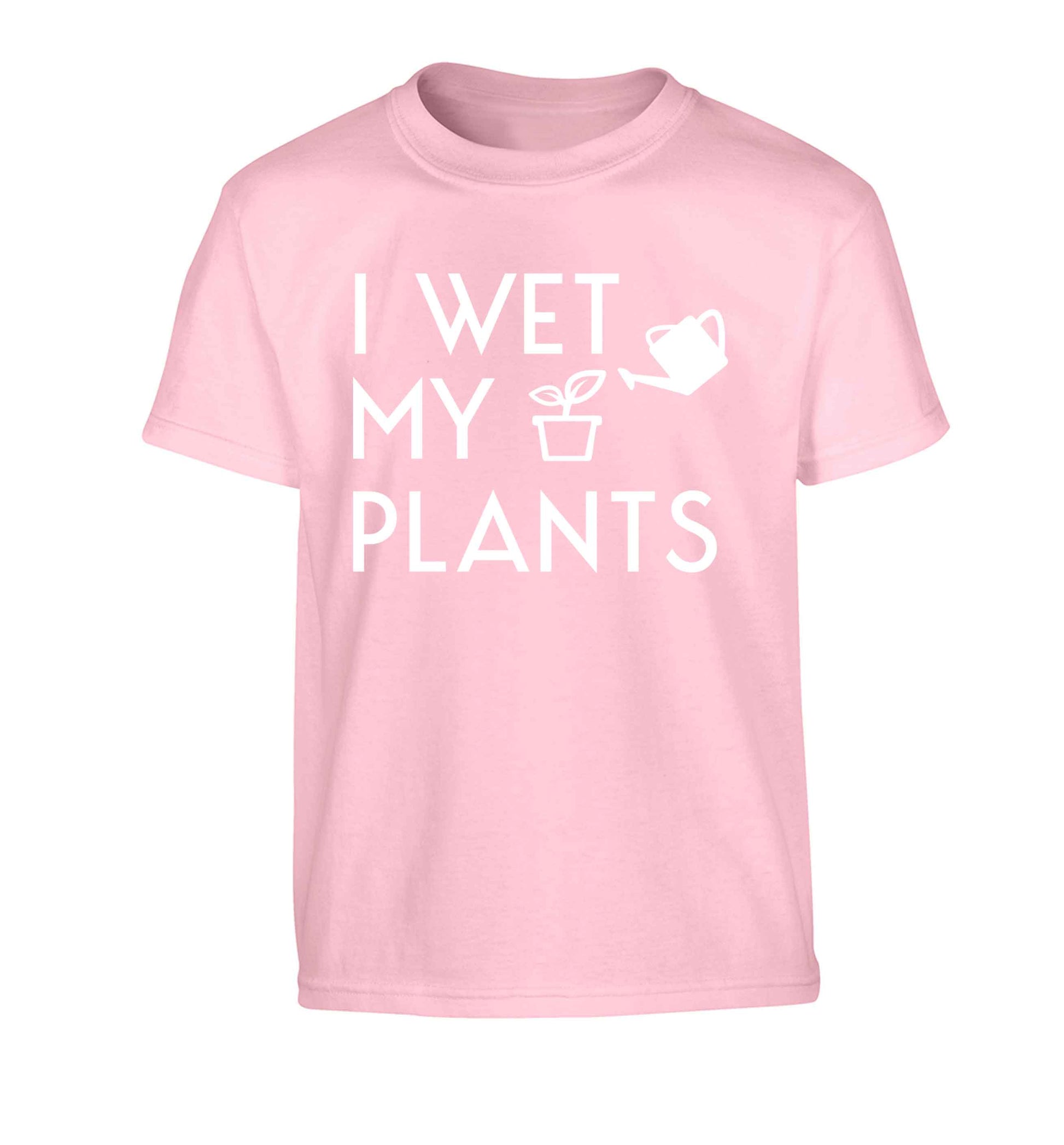 I wet my plants Children's light pink Tshirt 12-13 Years