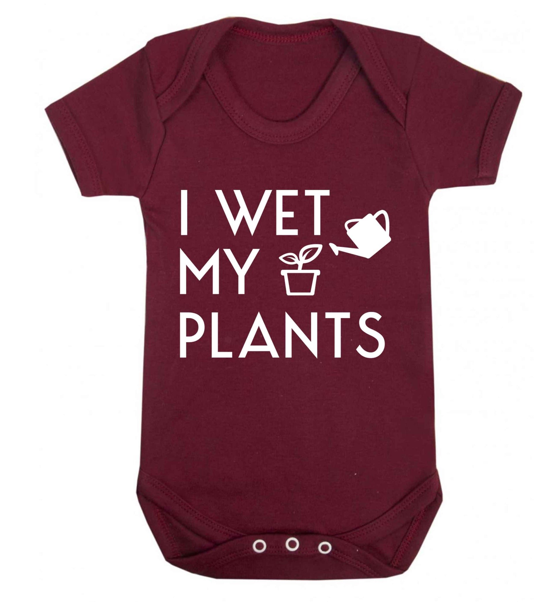I wet my plants Baby Vest maroon 18-24 months
