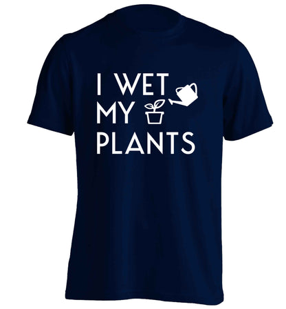 I wet my plants adults unisex navy Tshirt 2XL