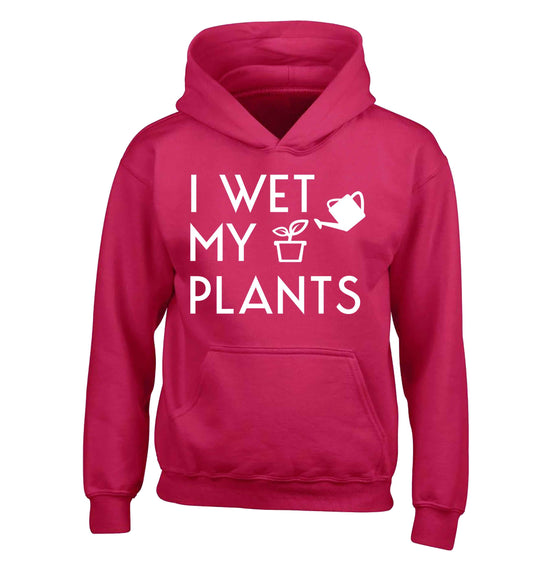 I wet my plants children's pink hoodie 12-13 Years