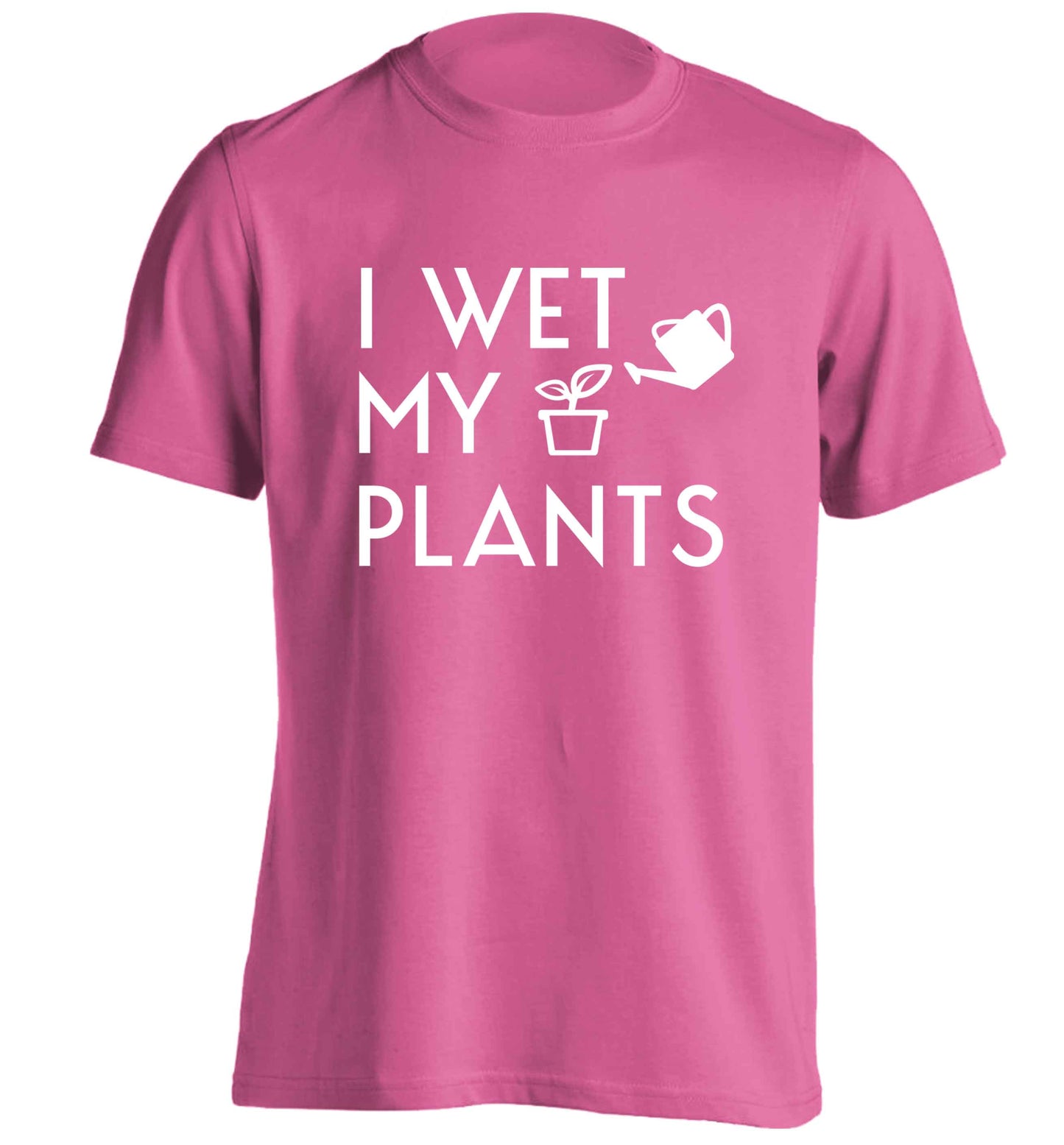 I wet my plants adults unisex pink Tshirt 2XL