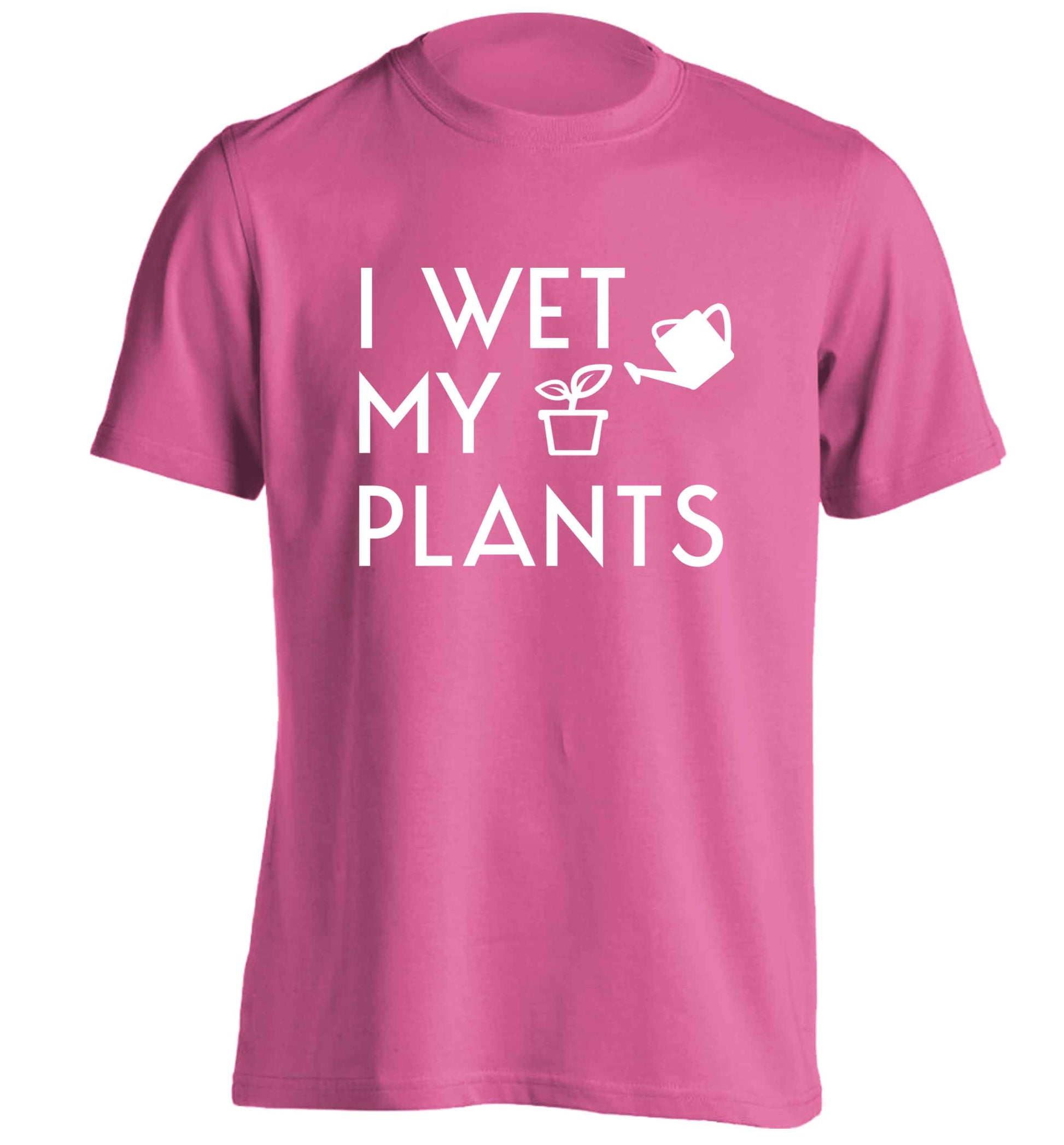 I wet my plants adults unisex pink Tshirt 2XL