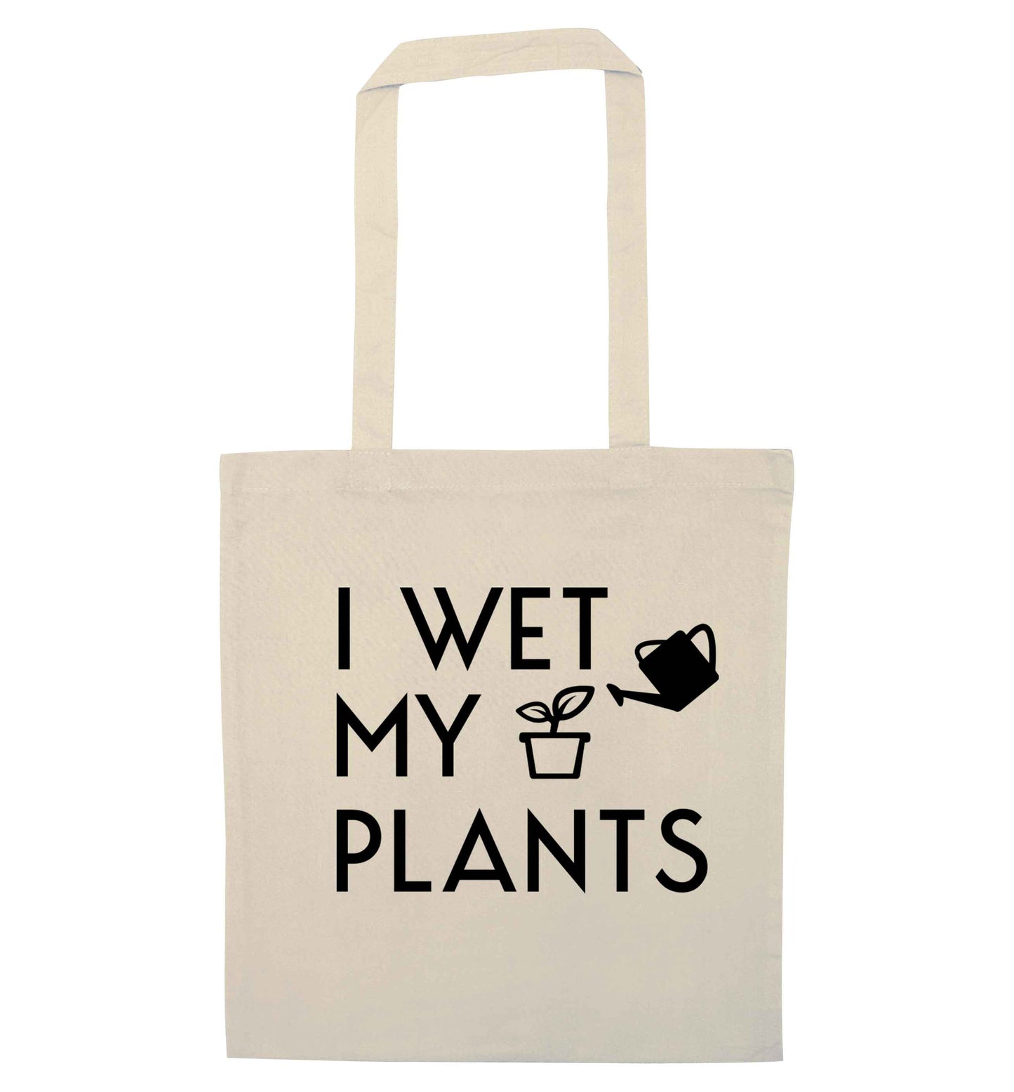 I wet my plants natural tote bag