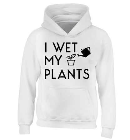 I wet my plants children's white hoodie 12-13 Years