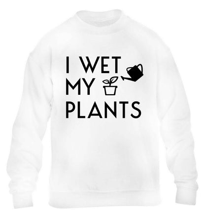 I wet my plants children's white sweater 12-13 Years