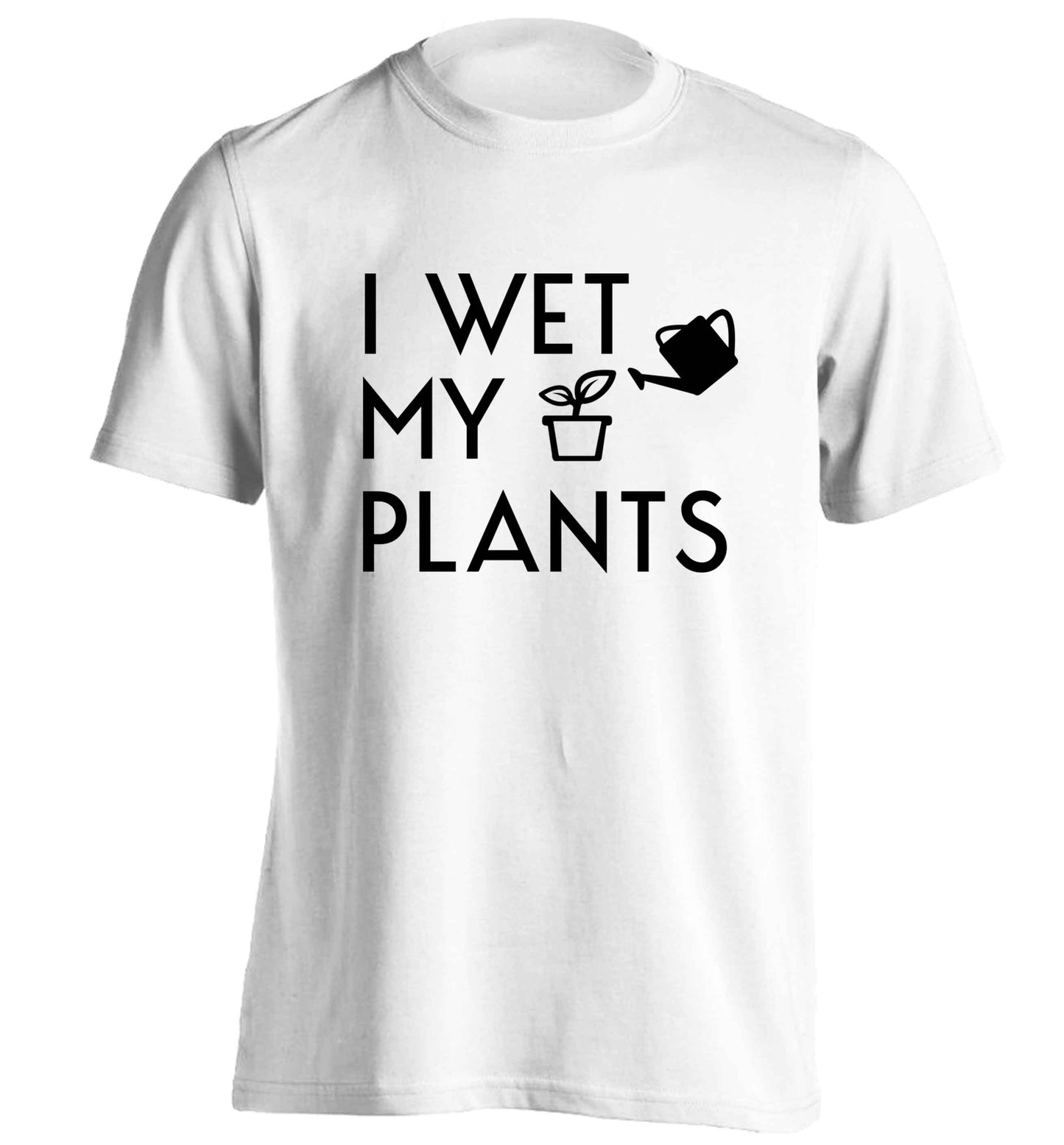 I wet my plants adults unisex white Tshirt 2XL