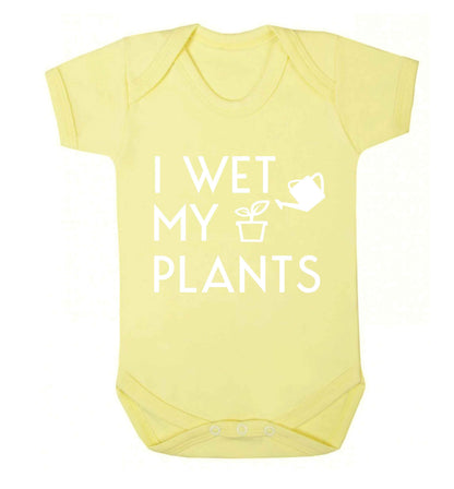 I wet my plants Baby Vest pale yellow 18-24 months