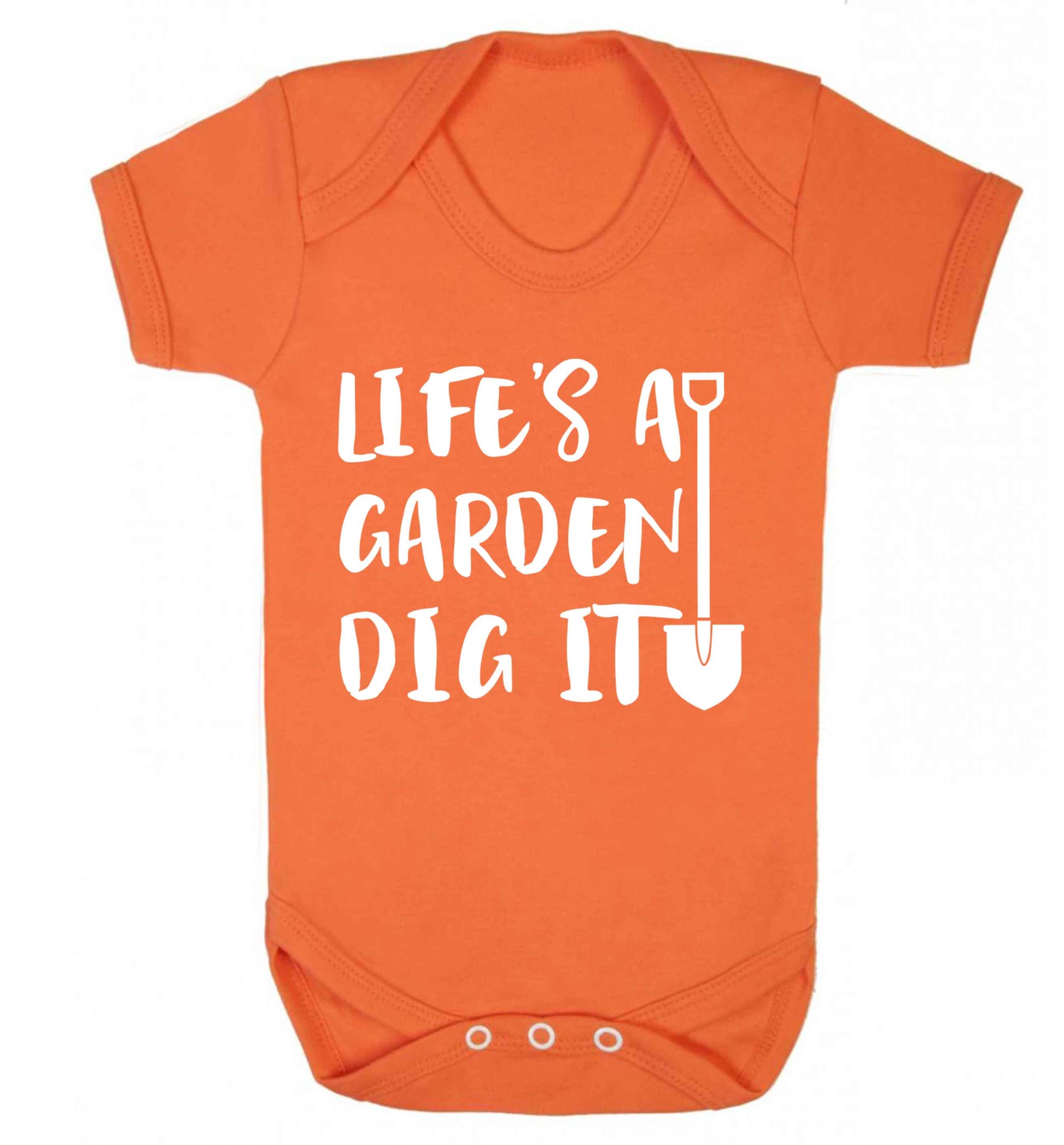 Life's a garden dig it Baby Vest orange 18-24 months